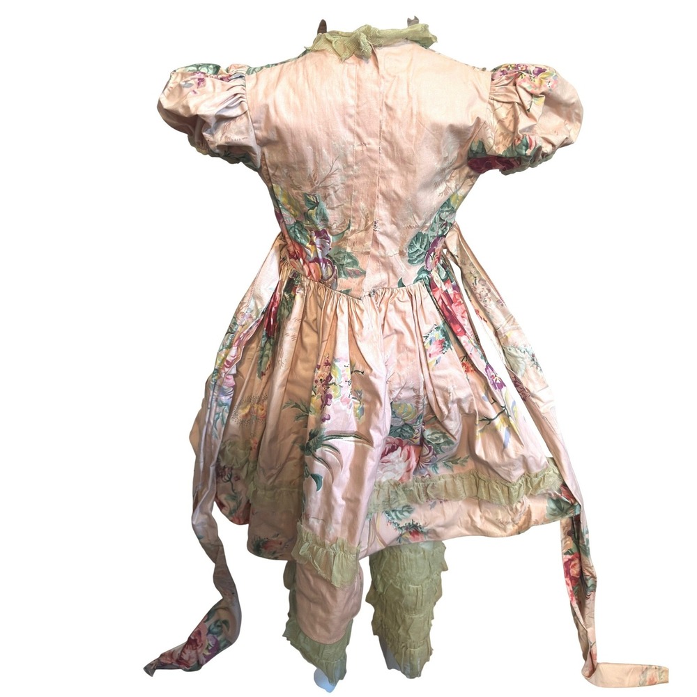 Vintage 1940s Girls Pink Floral Dance Costume Dress Set Southern Belle JS - Picture 10 of 14